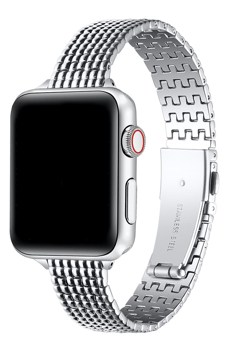 Posh Tech Brooklyn Stainless Steel Apple Watch<sup>®</sup> Bracelet Watchband, Alternate, color, 