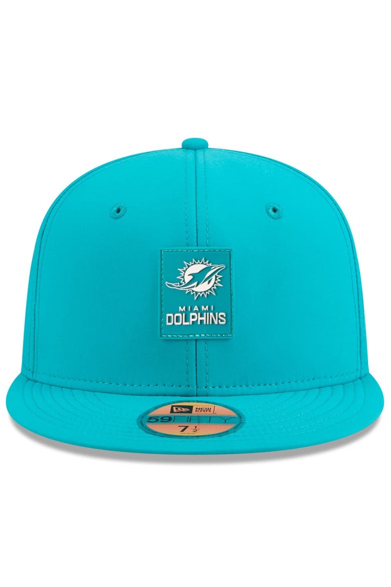 Men's New Era Aqua Miami Dolphins 2025 Sideline  59FIFTY Fitted Hat, Alternate, color, Aqua
