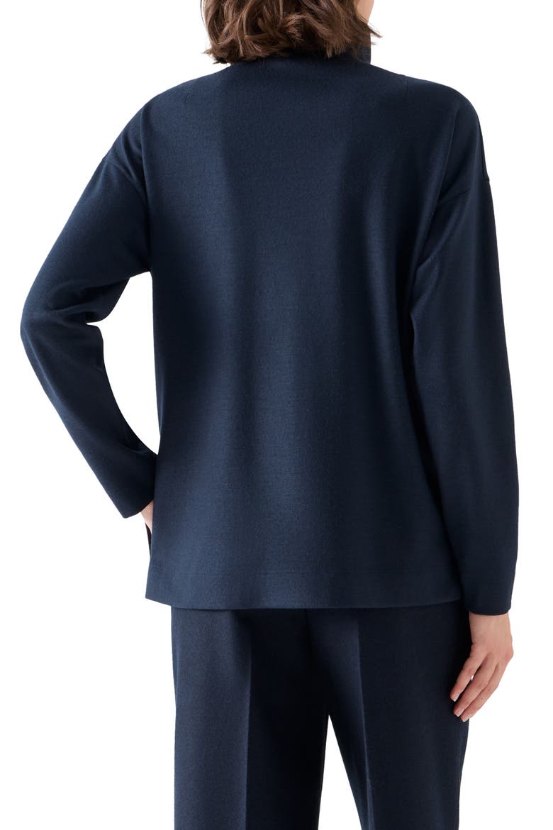 Wool Jersey Half Zip Sweatshirt, Alternate, color, NAVY