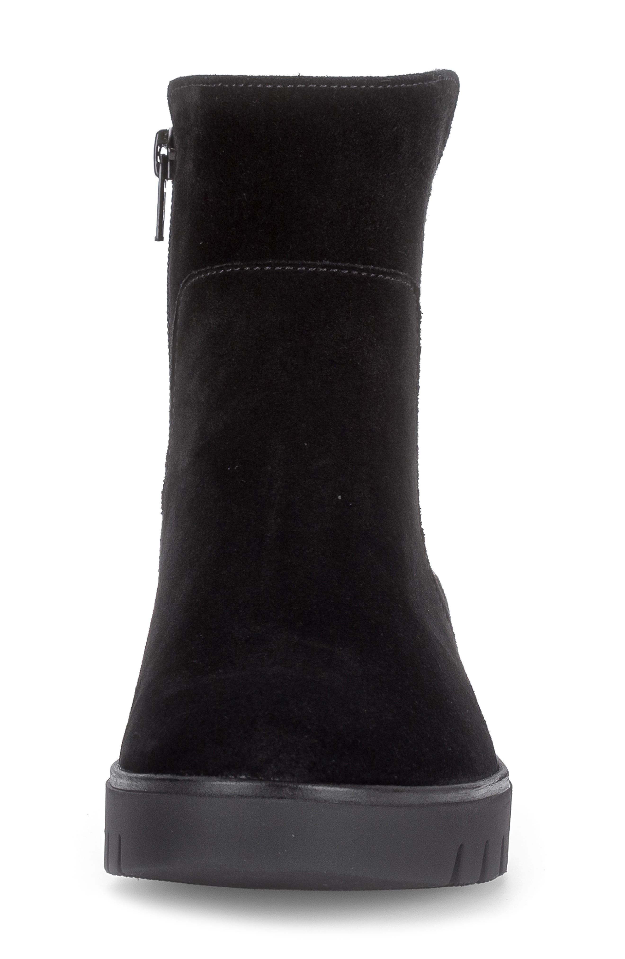 Sally Leather Wedge Bootie, Alternate, color, BLACK