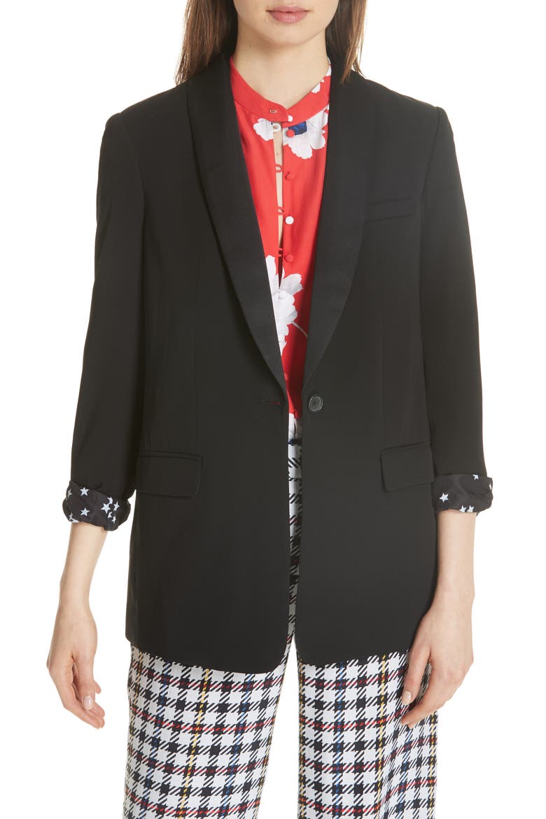 Quincy Shawl Collar Blazer, Main, color, TRUE BLACK