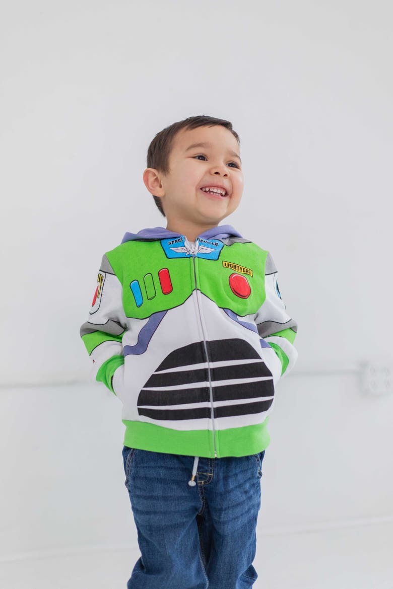 Buzz Lightyear Toy Story Cosplay Zip-Up Hoodie, Alternate, color, Green