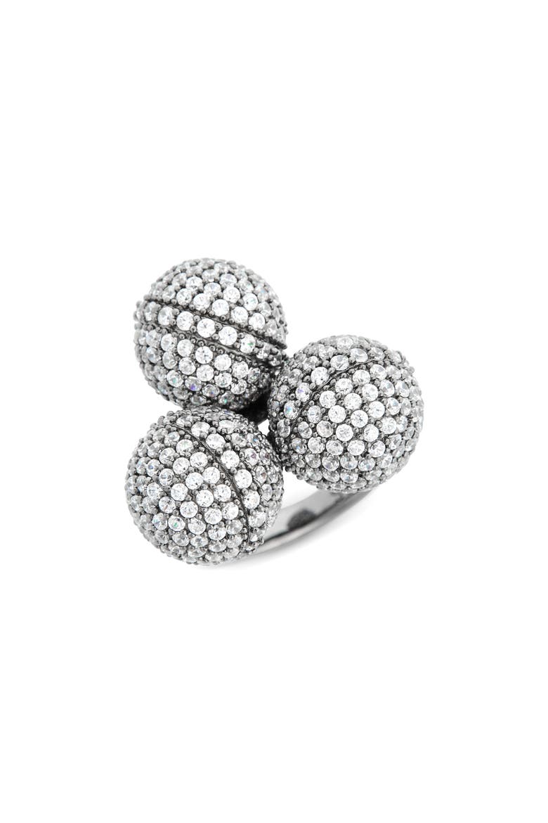 Triple Threat Cubic Zirconia Ring, Main, color, SILVER