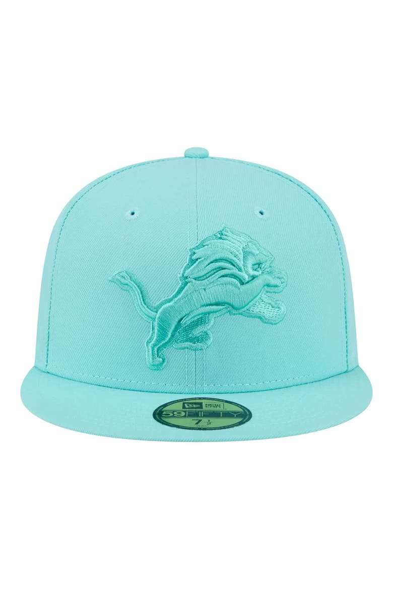 Men's New Era  Turquoise Detroit Lions Color Pack 59FIFTY Fitted Hat, Alternate, color, Turquoise