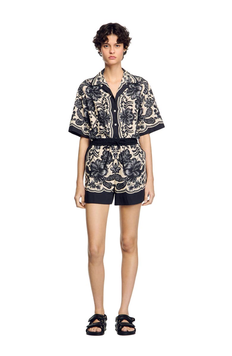 SANDRO Floral print shorts, Alternate, color,