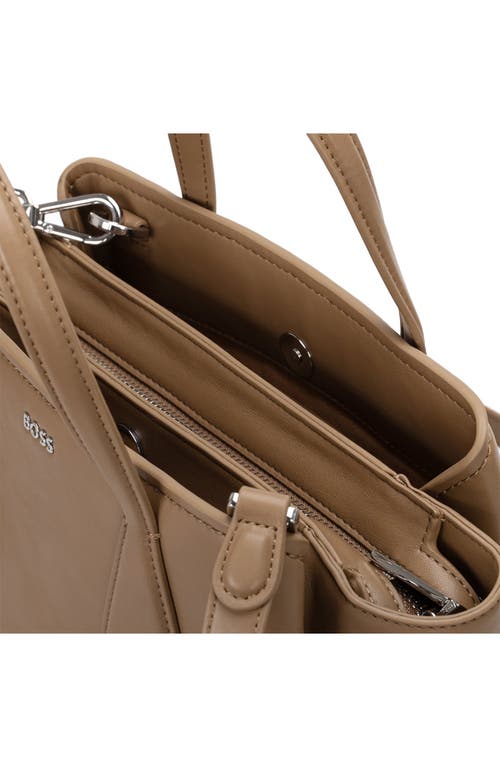 Hugo Boss Boss Small Liriel Faux Leather Tote In Brown