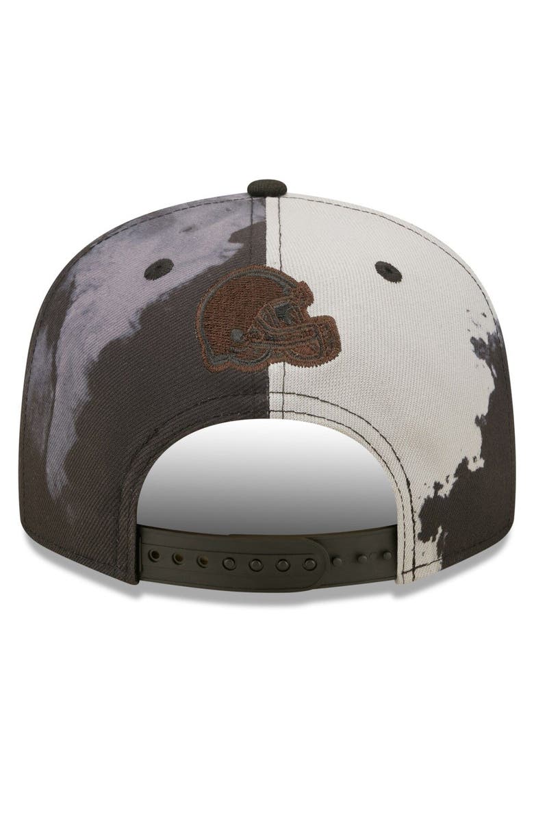 New Era Men's New Era Black Cleveland Browns Ink Dye 2022 Sideline 9FIFTY Snapback Hat, Alternate, color, 