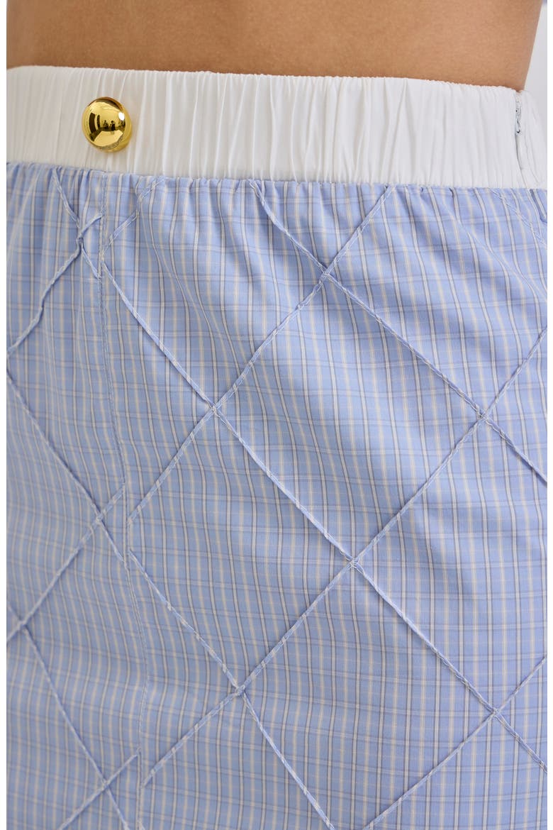 Riley Front Slit Midi Skirt, Alternate, color, LIGHT BLUE PLAID