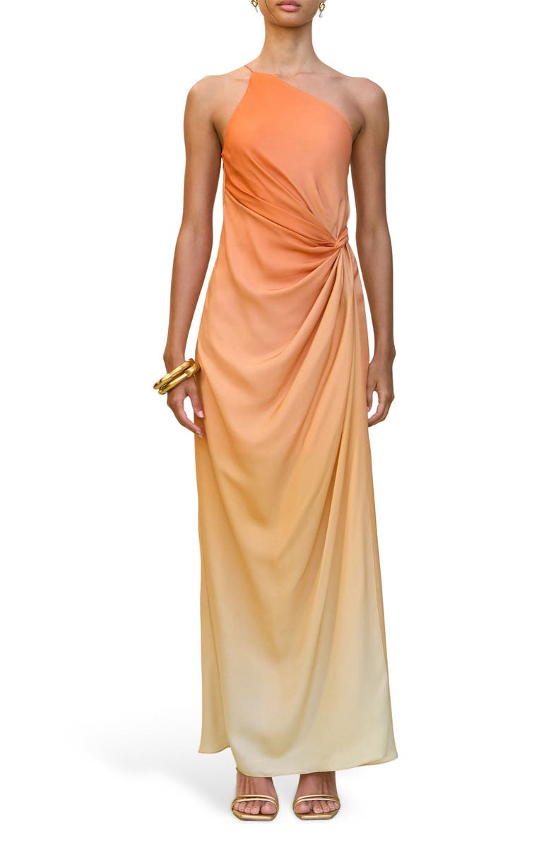 Cult Gaia Valerie One-Shoulder Maxi Dress, Main, color, Ombre