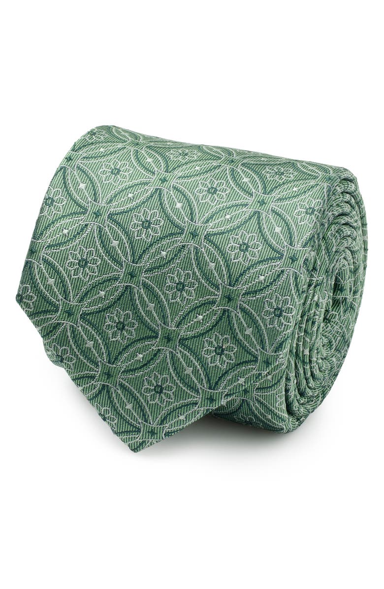 Cufflinks, Inc. Watercress Green Tiled Silk Tie, Alternate, color, Green