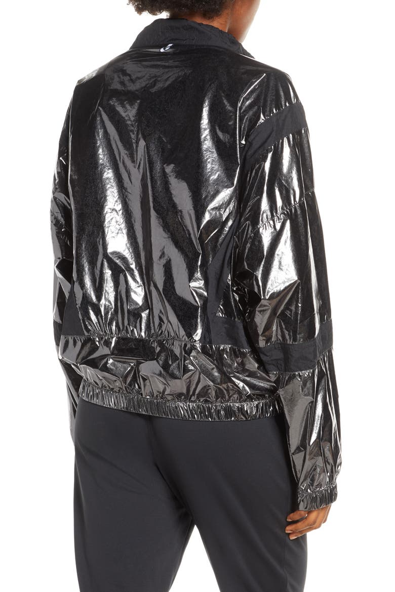 Select Metallic Quarter Zip Windbreaker, Alternate, color, BLACK MAGNET