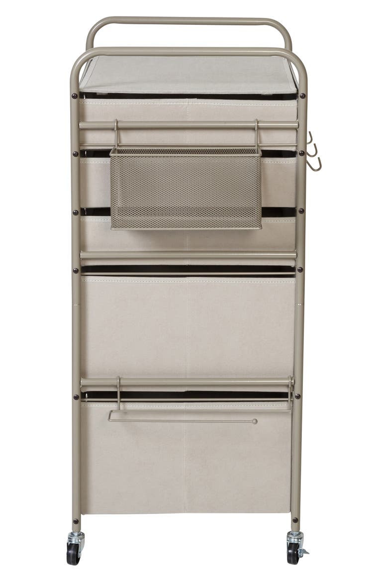 Gift Wrap Storage Cart, Alternate, color, BROWN