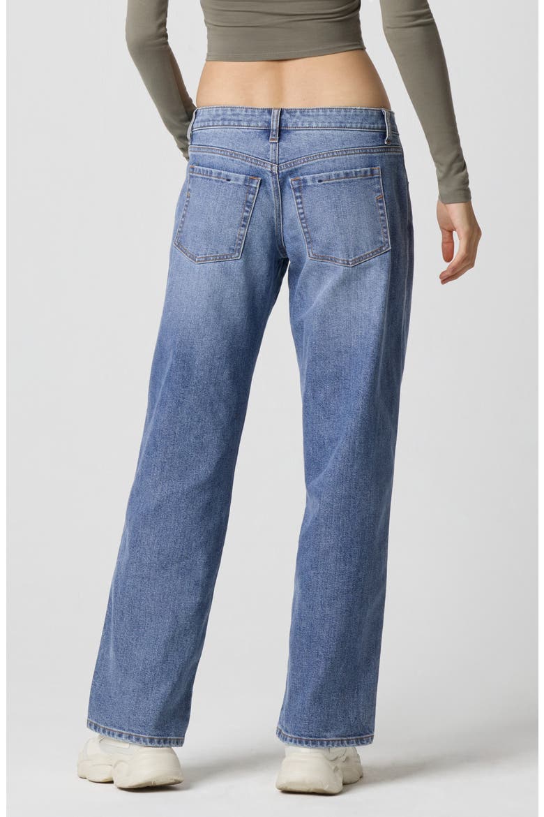 Low Rise Straight Leg Jeans, Alternate, color, MED WASH