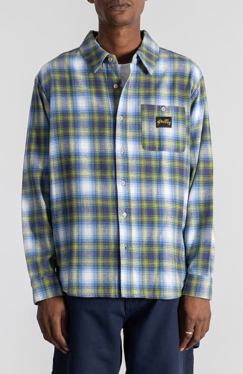 Plaid Flannel Button-Up Shirt