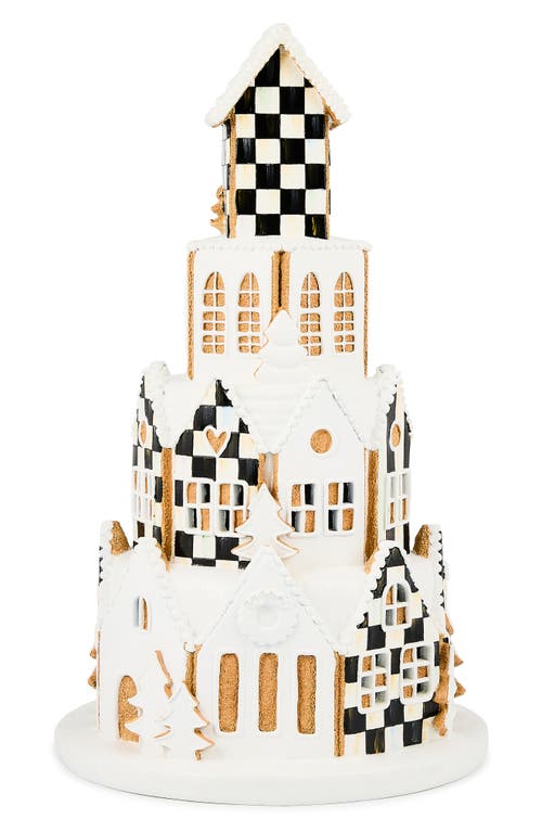 Mackenzie-childs Mackenzie Childs Gingerbread Round Illuminated Village Figurine In White