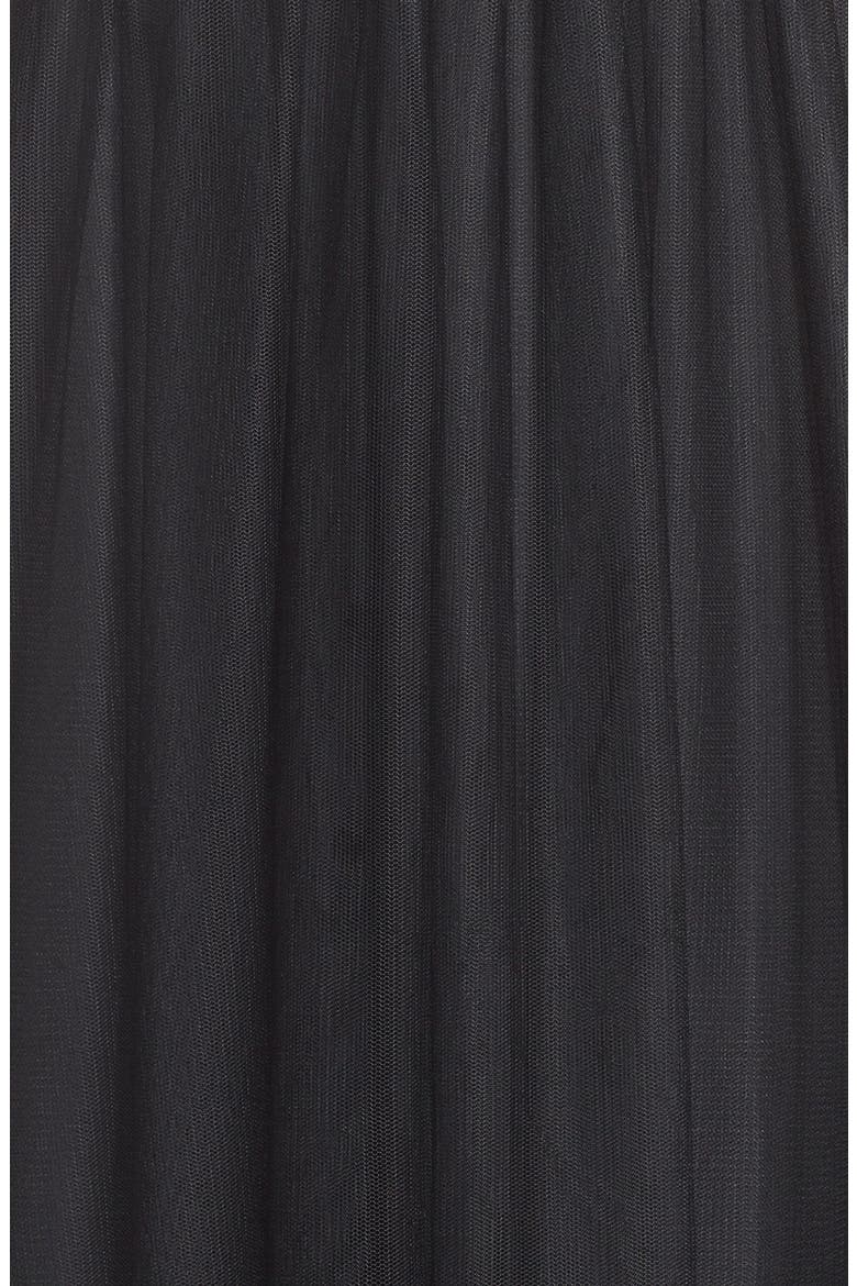 Dropped Back Pleat English Net A-Line Gown, Alternate, color, INK