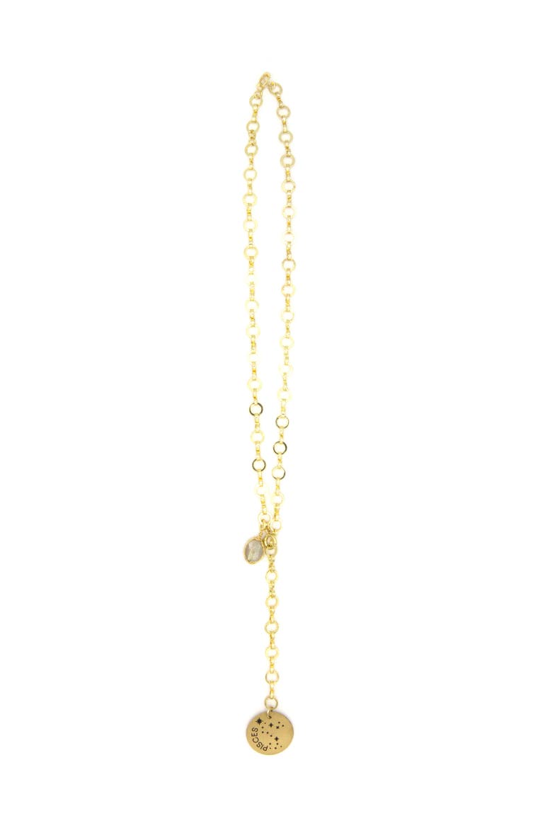 Zodiac Star Sign Necklace - Gemini, Alternate, color, Gold