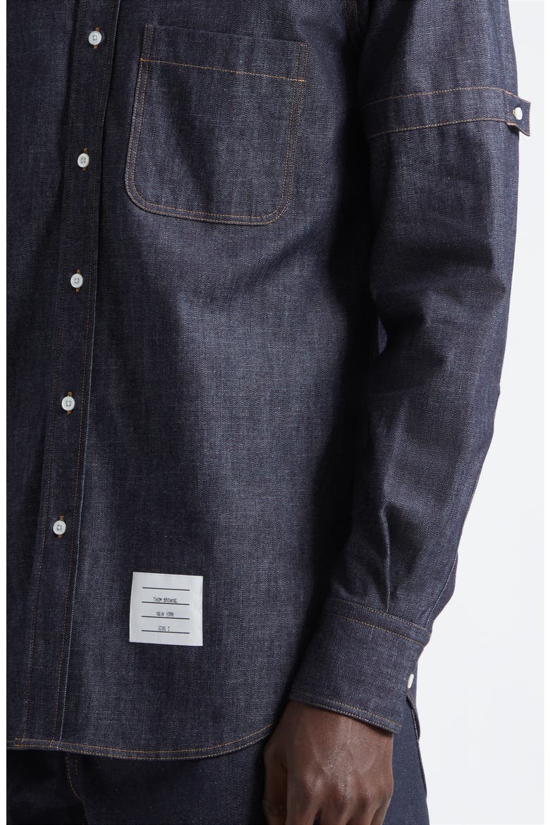Oxford Armband Cotton Button-Down Shirt, Alternate, color, NAVY