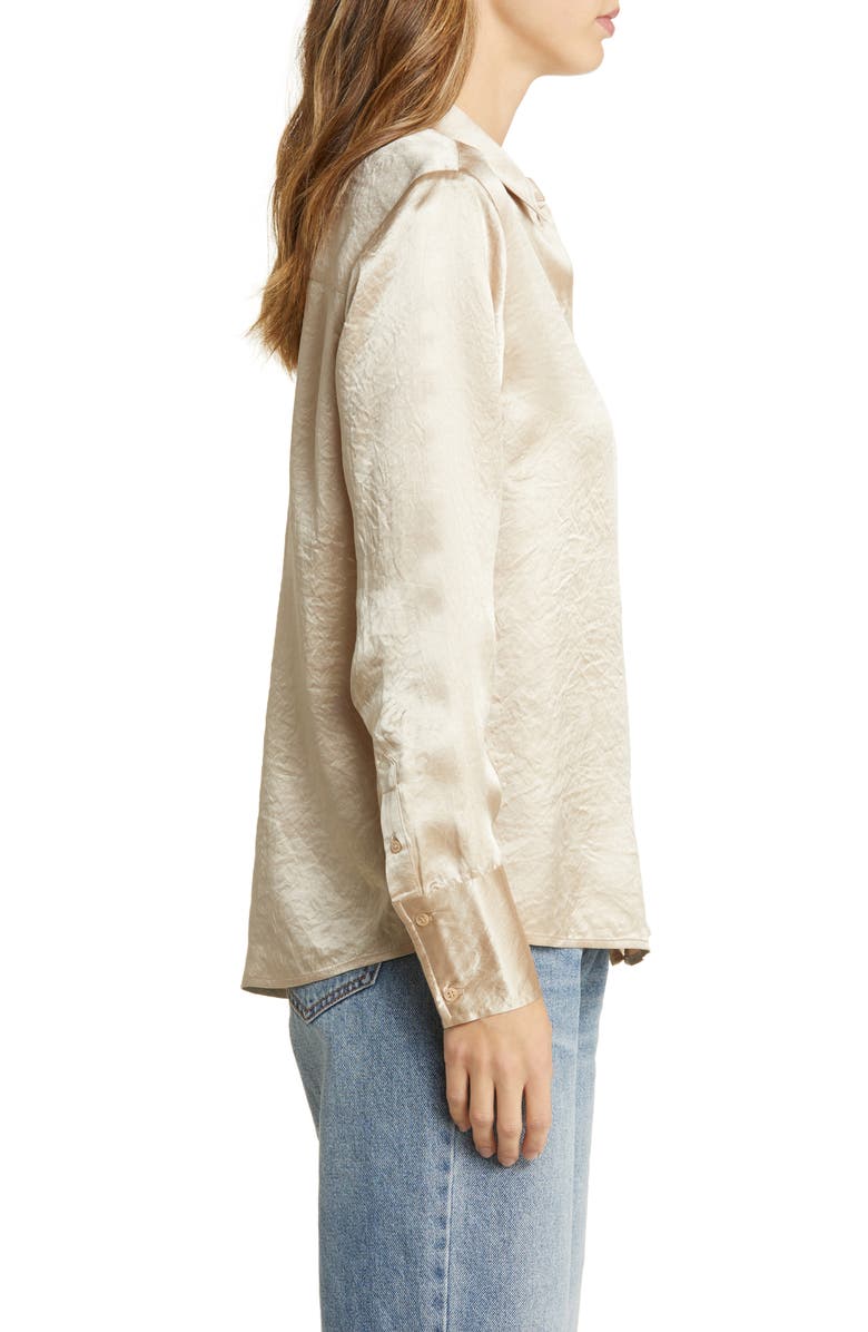 Nordstrom Hammered Satin Button-Up Shirt, Alternate, color, 