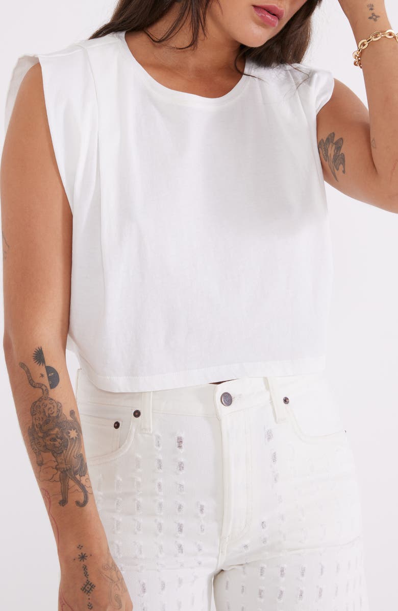 ÉTICA Zelie Pleated Crop Muscle Tee, Alternate, color, 