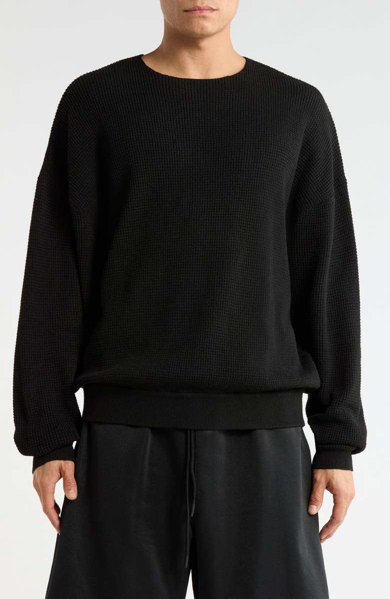 Fear of God Essentials
90s Waffle Knit Sweater, Main, color, Vintage Black