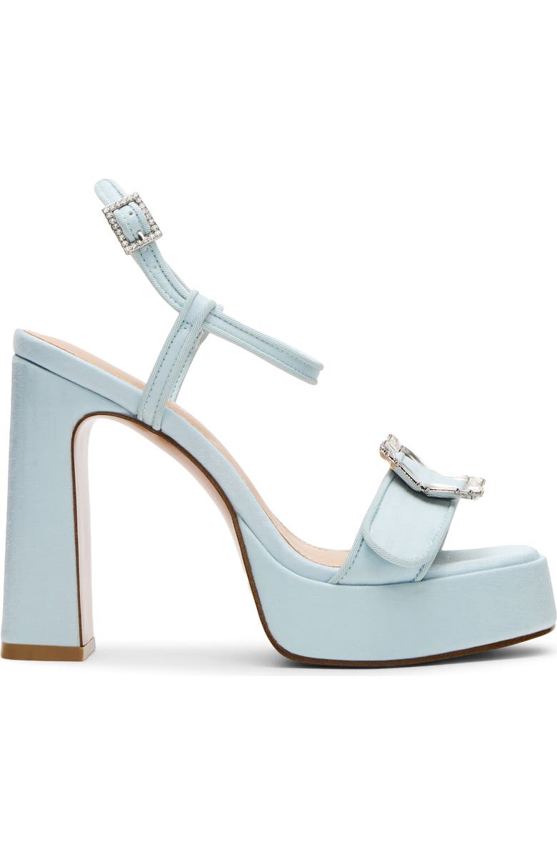 Steve Madden Liandra Ankle Strap Platform Sandal, Alternate, color, Blue Satin