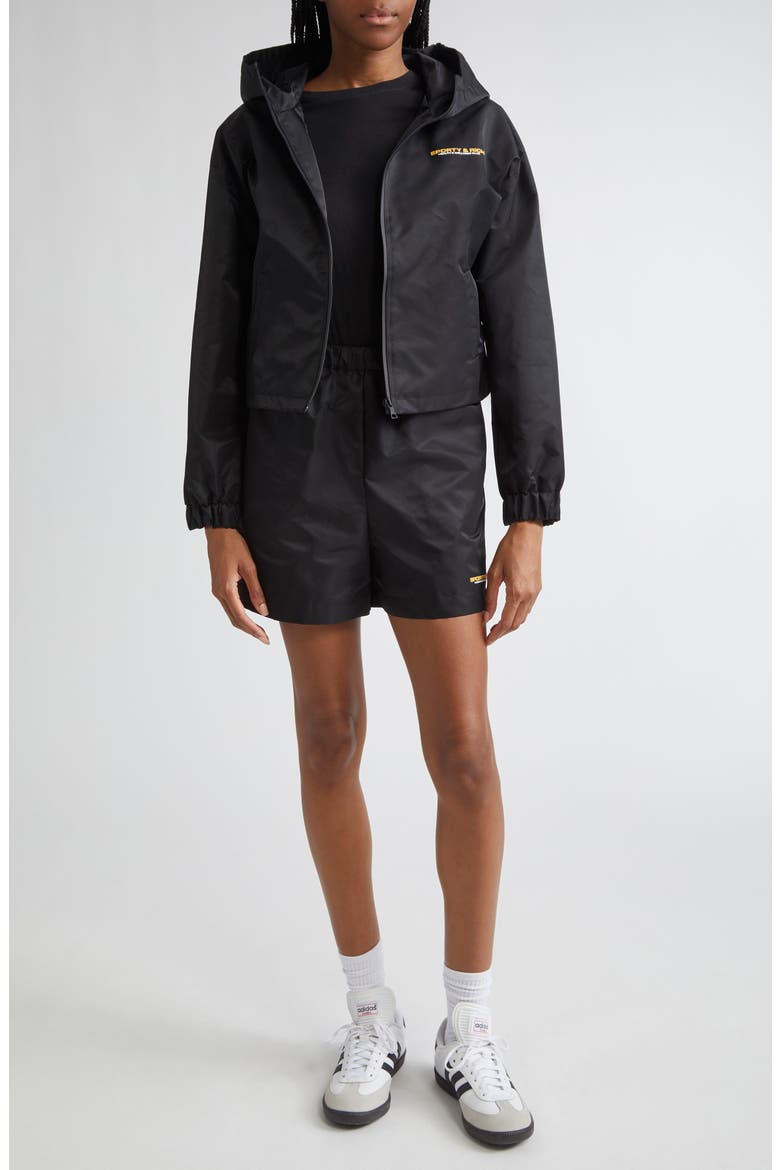 Bold Health Nylon Windbreaker, Alternate, color, BLACK