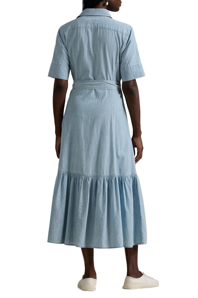 Bea Tie Belt Midi Shirtdress, Alternate, color, CHAMBRAY