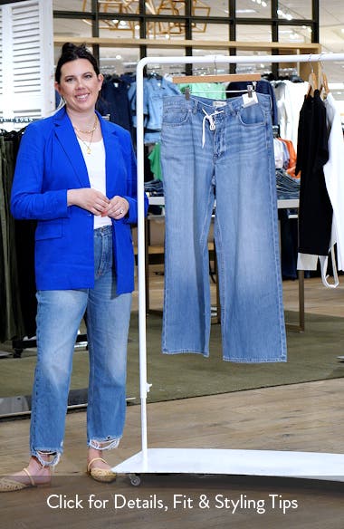 [LOW CLASSIC] / ☆ 25SS AIRY OVERSIZED JEANS / BLUE Madewell Airy Denim Drawstring Waist Low Slung Baggy Jeans