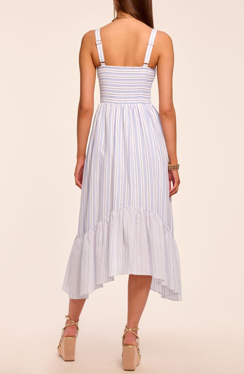 Ramy Brook Nadia Sleeveless Asymmetric Sundress, Alternate, color, Blue Stripe Combo