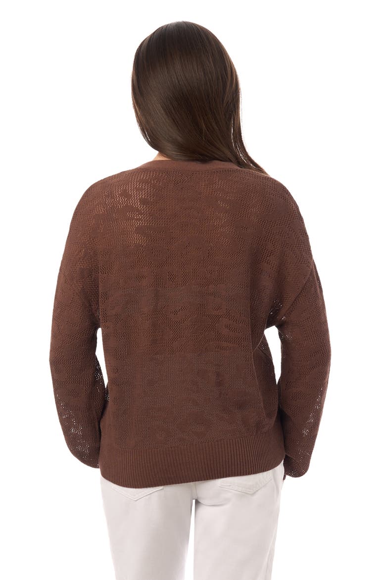 Leopard V-Neck Cardigan, Alternate, color, Nutshell