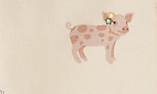 FIRSTS BY PETIT LEM FIRSTS BY PETIT LEM PIGLET PRINT COTTON FOOTED ONE-PIECE PAJAMAS 