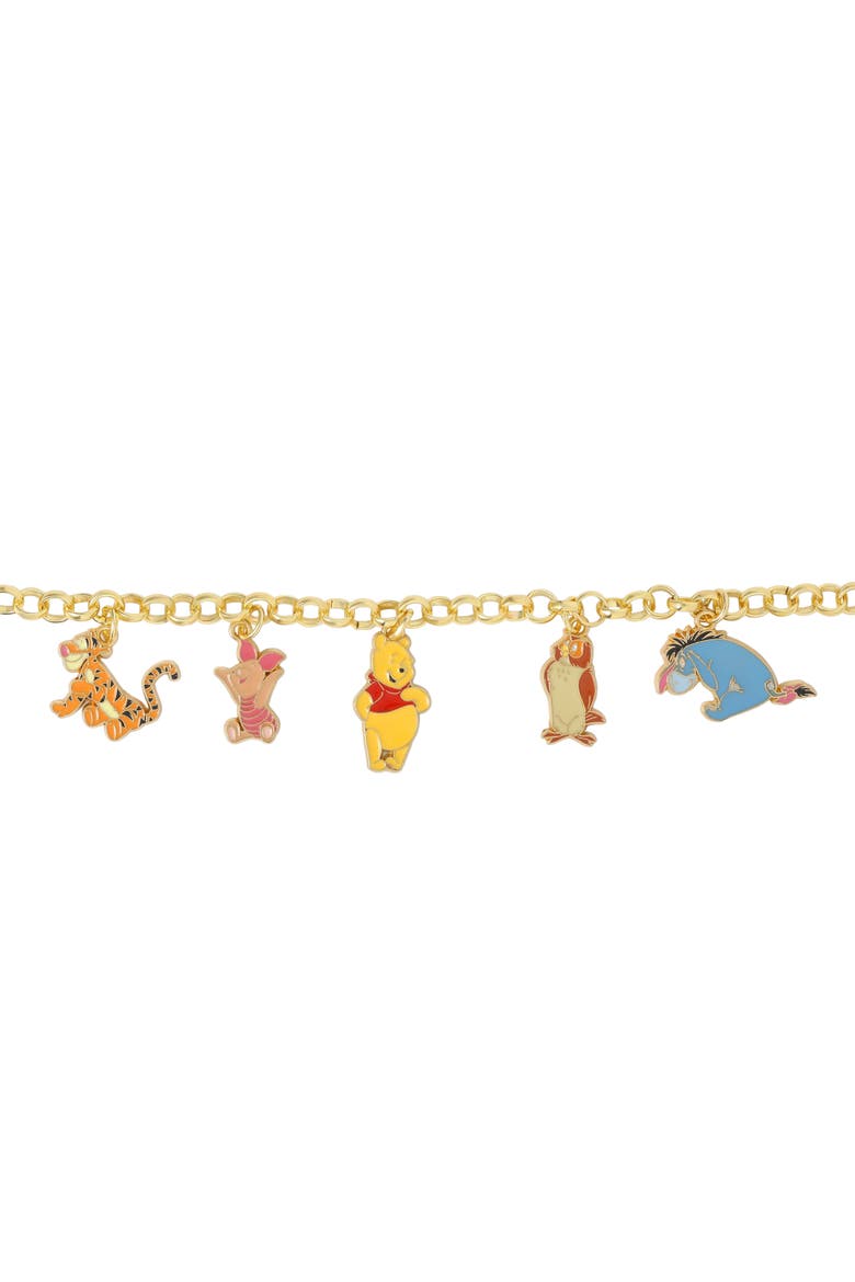 Winnie-the-pooh Charm Bracelet For Women Official License, 7"+1", Alternate, color, Gold tone