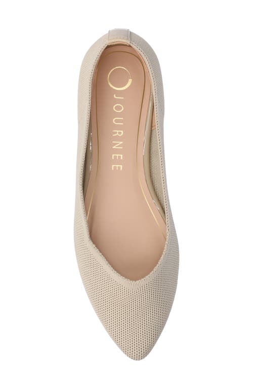 Journee Collection Minnah Knit Almond Toe Flat In Taupe
