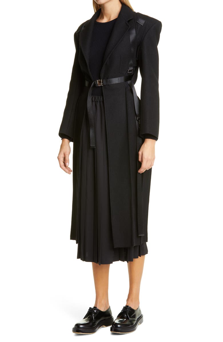 Junya Watanabe Wool & Nylon Melton Coat, Alternate, color,