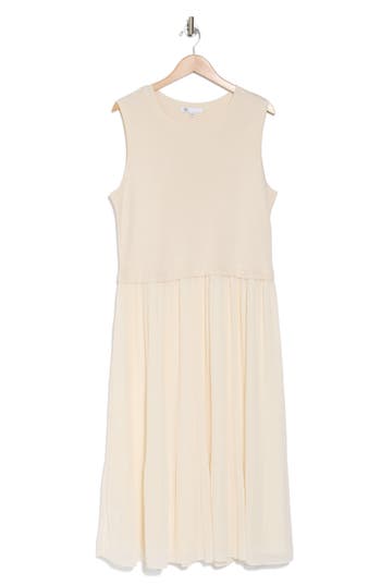 Dr2 By Daniel Rainn Twofer Sleeveless Maxi Dress In Natural