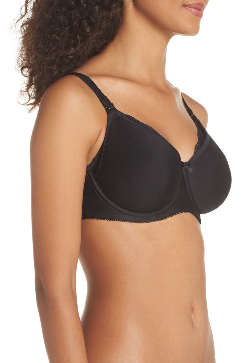Pure Underwire Spacer Foam Nursing Bra, Alternate, color, BLACK