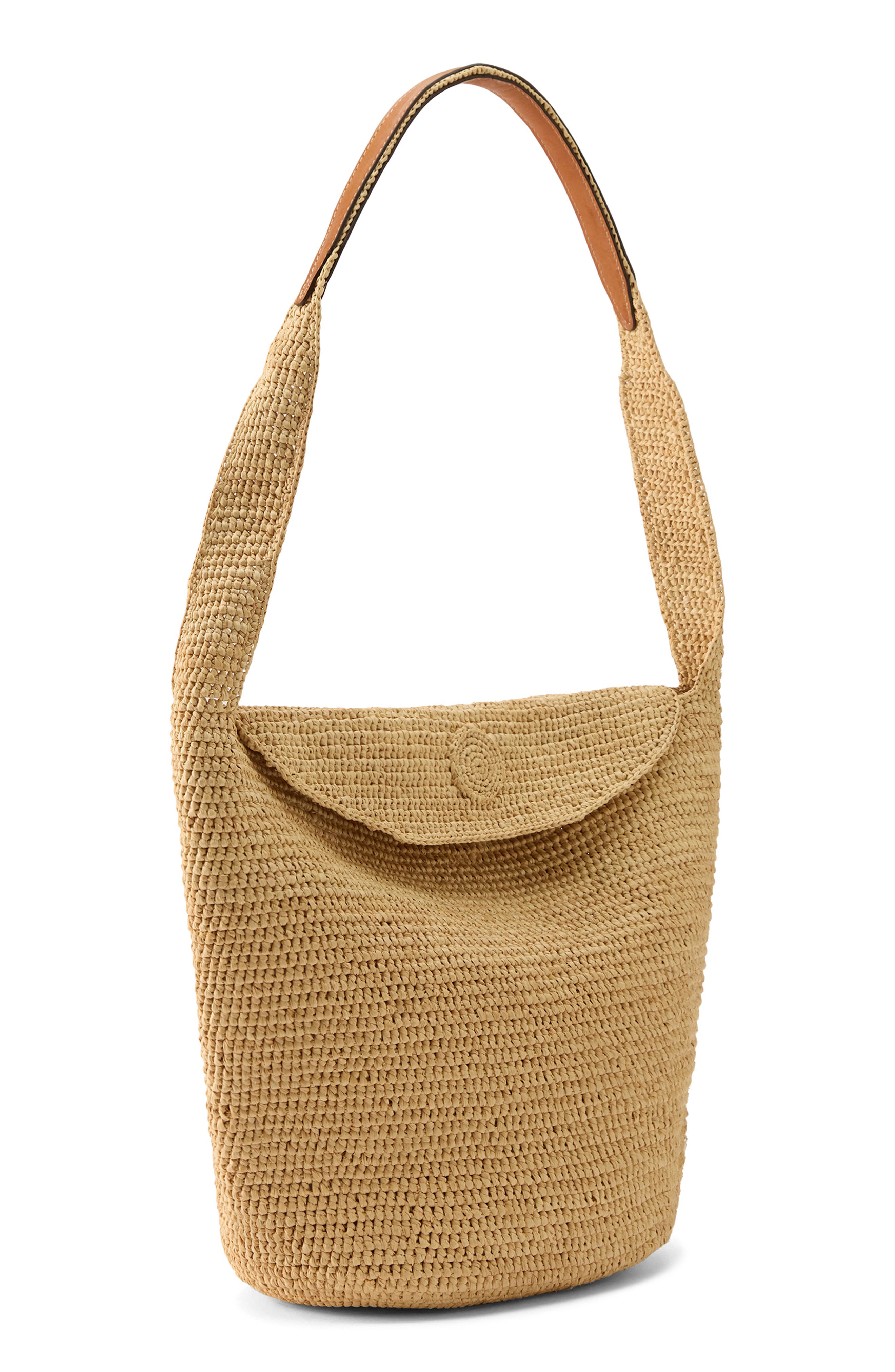 Yala Crochet Raffia Shoulder Bag, Alternate, color, NATURAL/ COTTO