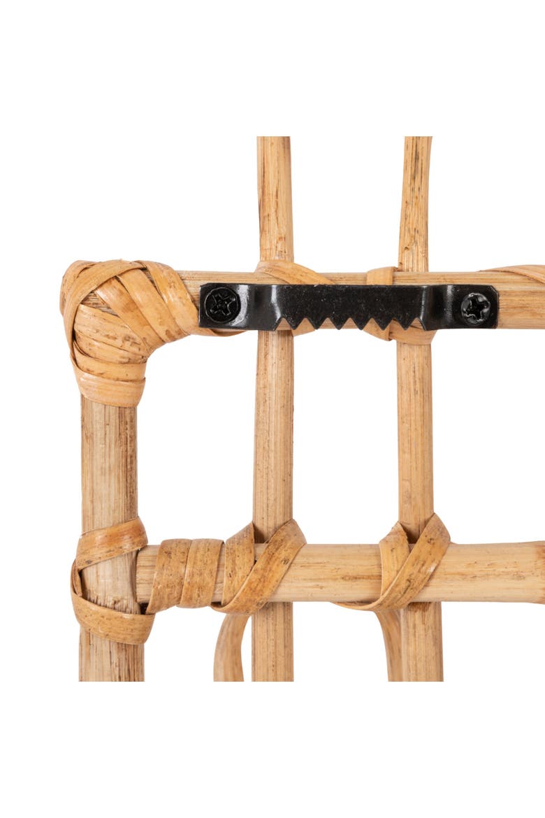 Rattan Wall Hanger with 4 Hooks, Beige, Alternate, color, Beige