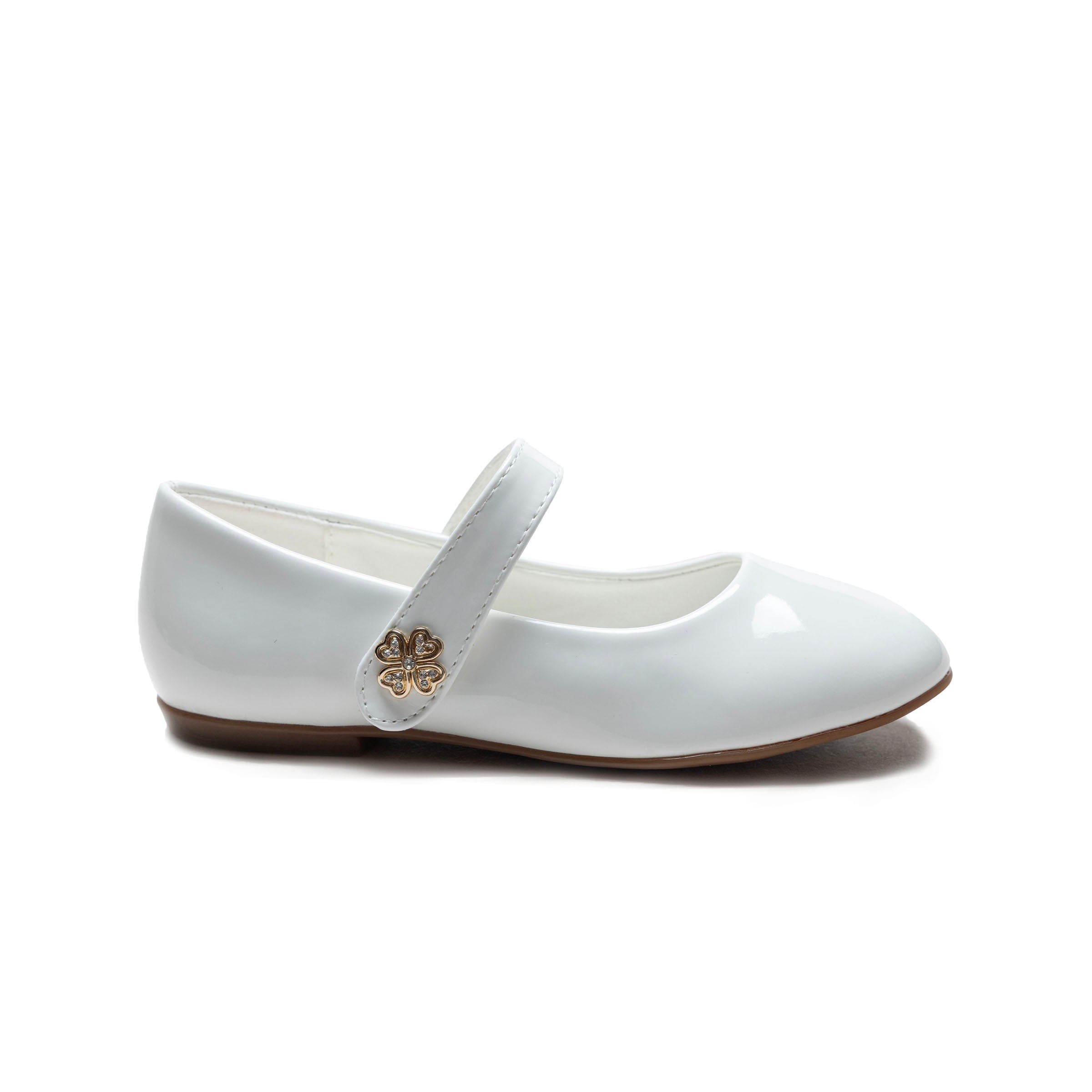 Maleia Clover Charm Flats, Alternate, color, White