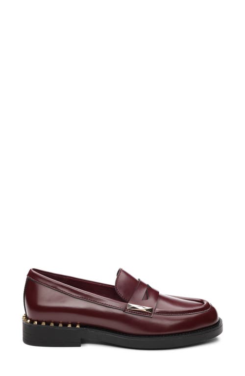 Ash Whisper Stud Penny Loafer In Burgundy
