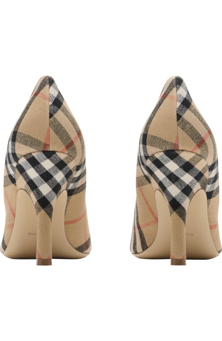 Burberry Check Dame Pumps, Alternate, color, Sand Beige
