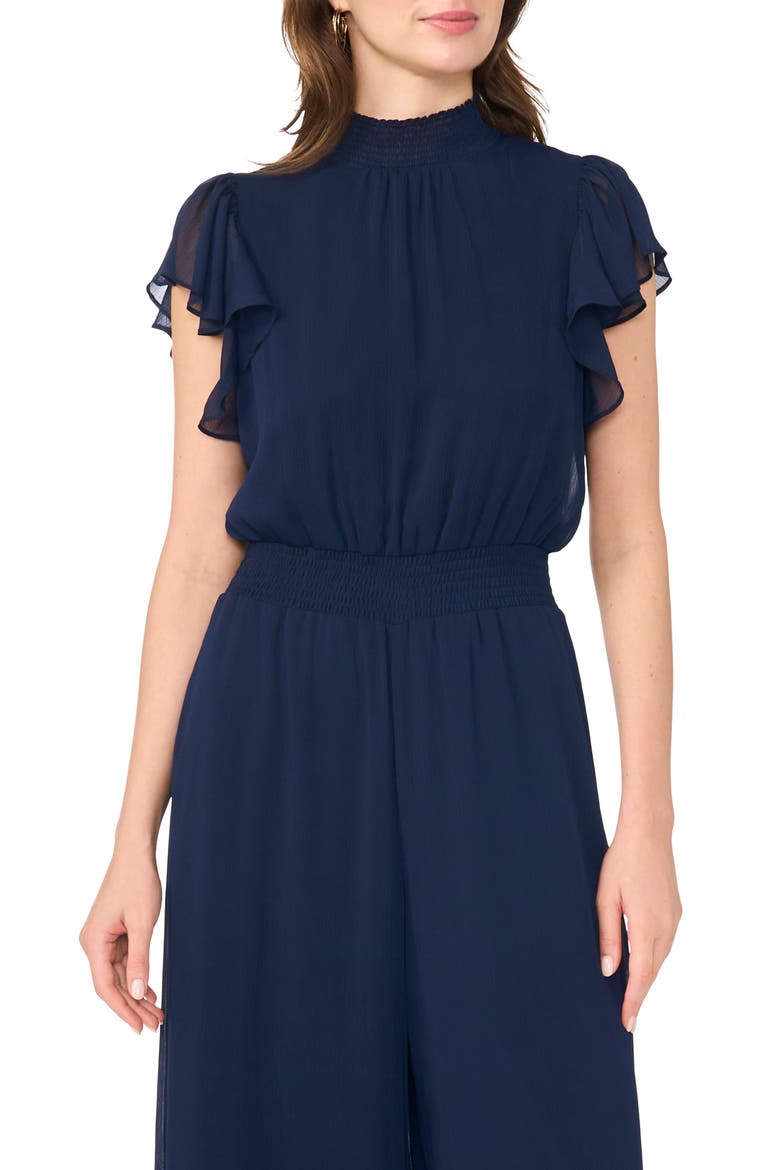 Smocked Waist Jumpsuit, Alternate, color, CLASSIC NAVY