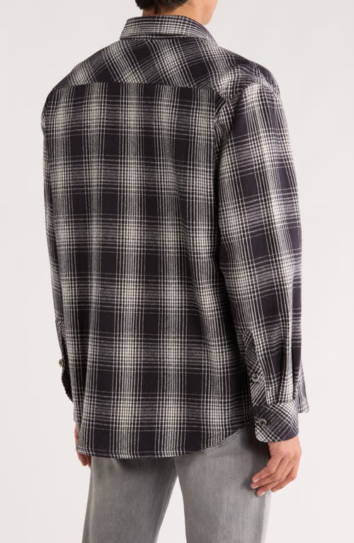 James Campbell Mccall Plaid Overshirt In Black