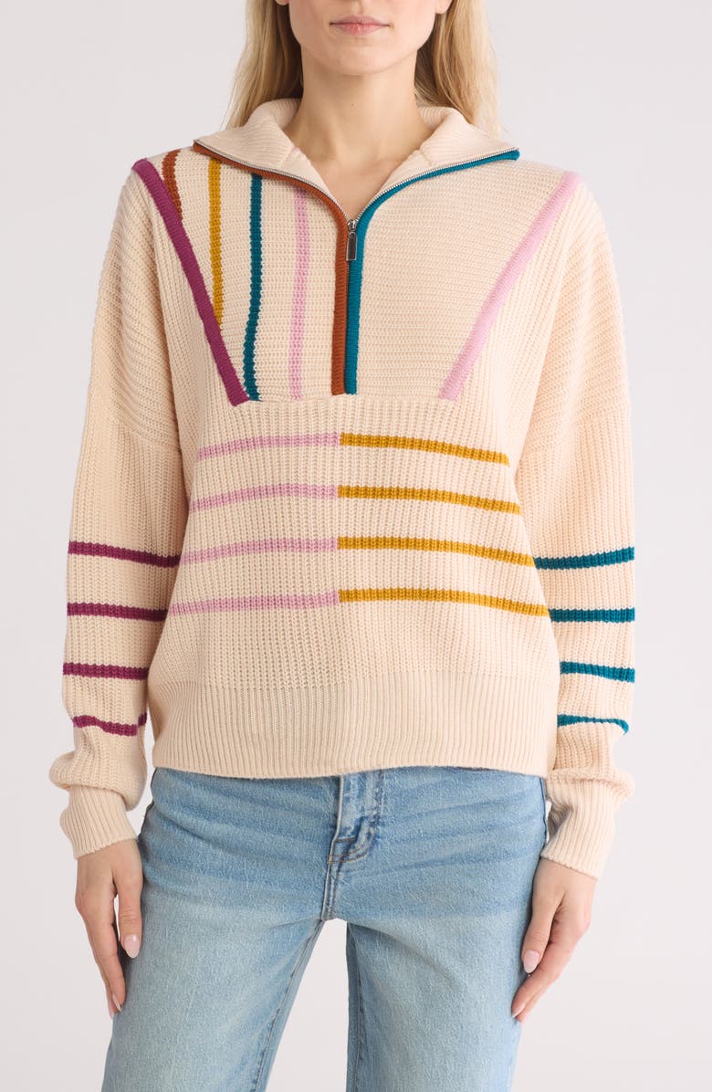 Vigoss Stripe Quarter Zip Pullover, Main, color, 