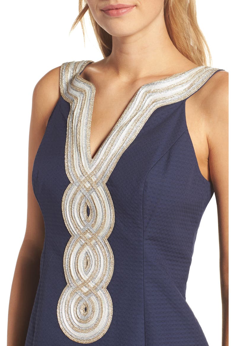 Valli Shift Dress, Alternate, color, TRUE NAVY