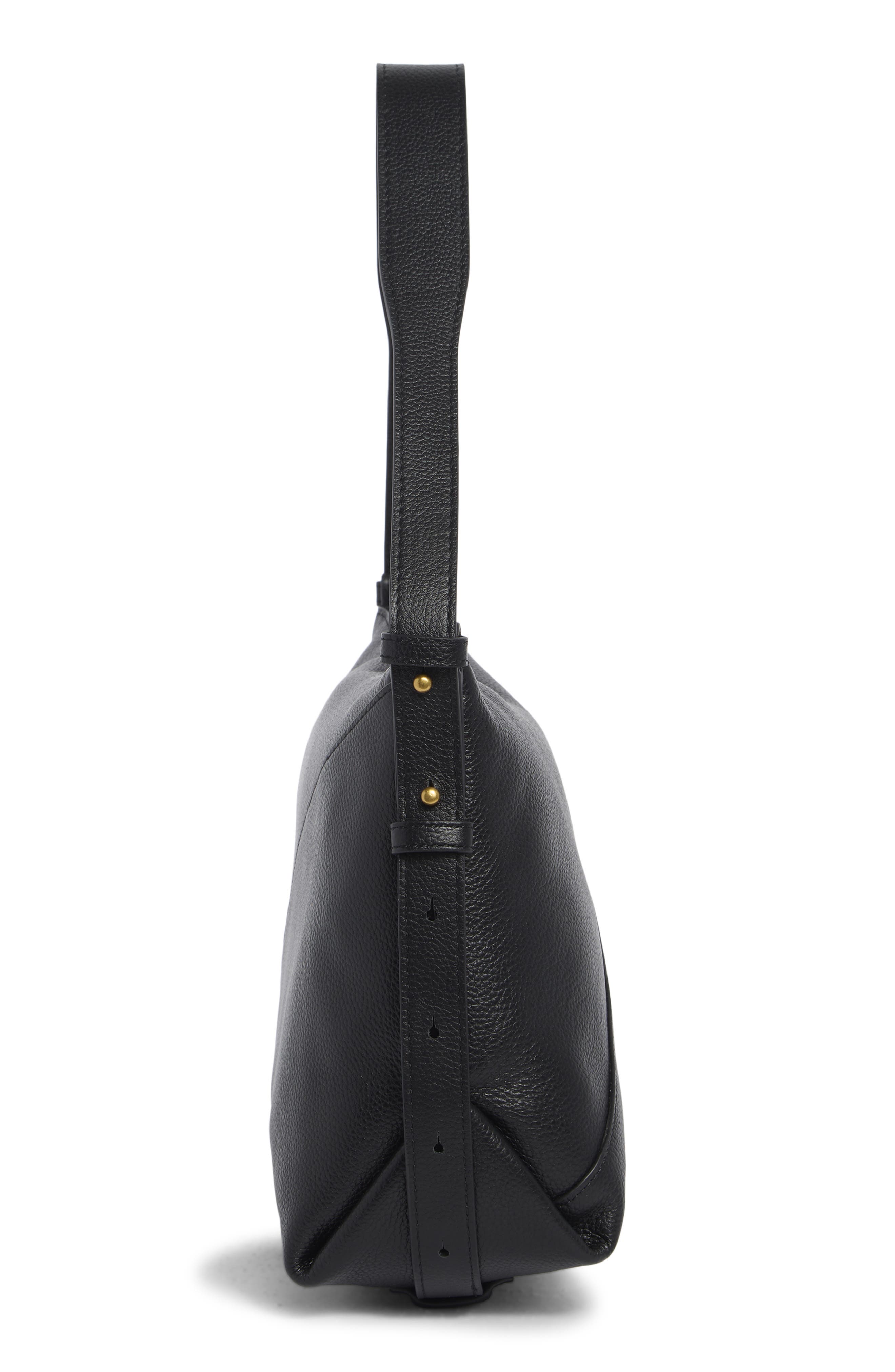 rag & bone Fulton Leather Shoulder Bag, Alternate, color, Black