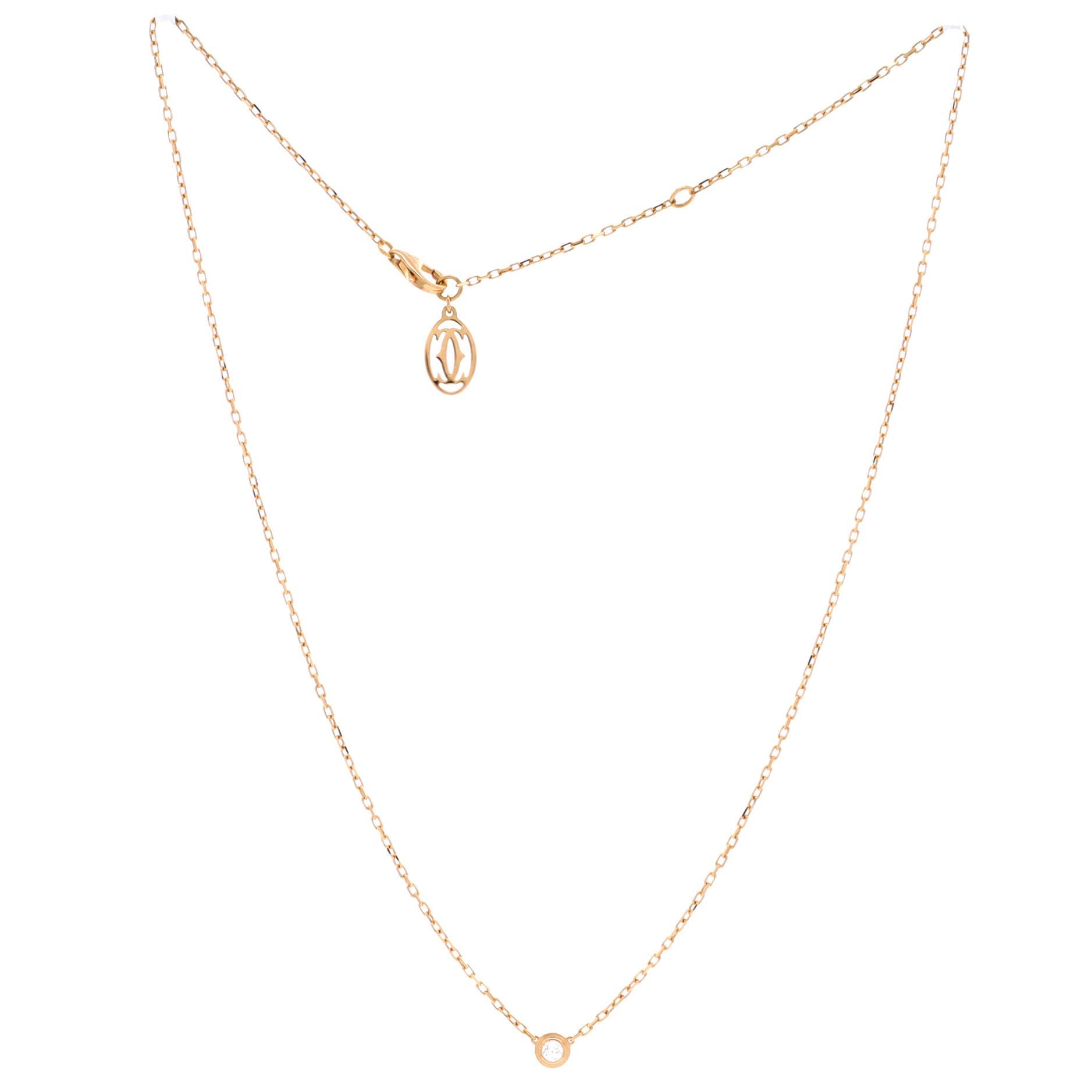 Cartier D'Amour Pendant Necklace 18K Rose Gold with Diamond Small, Alternate, color, Metallic Gold