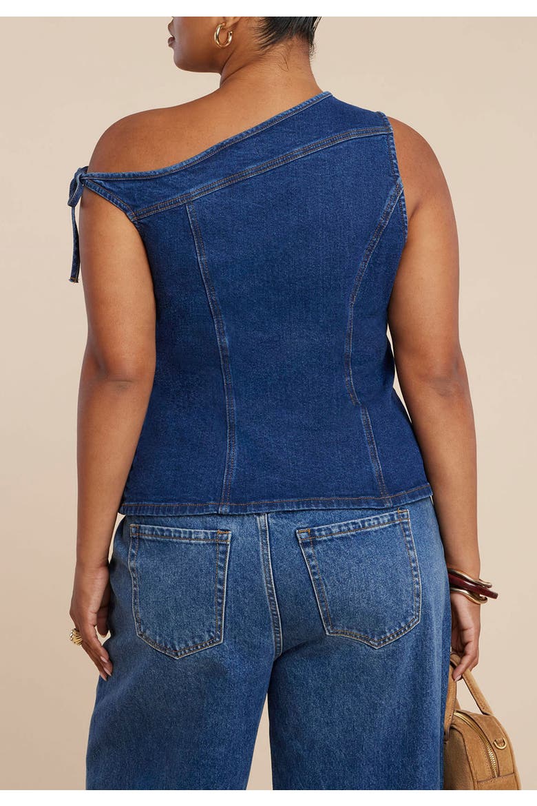Asym Denim Top, Alternate, color, MEDIUM WASH