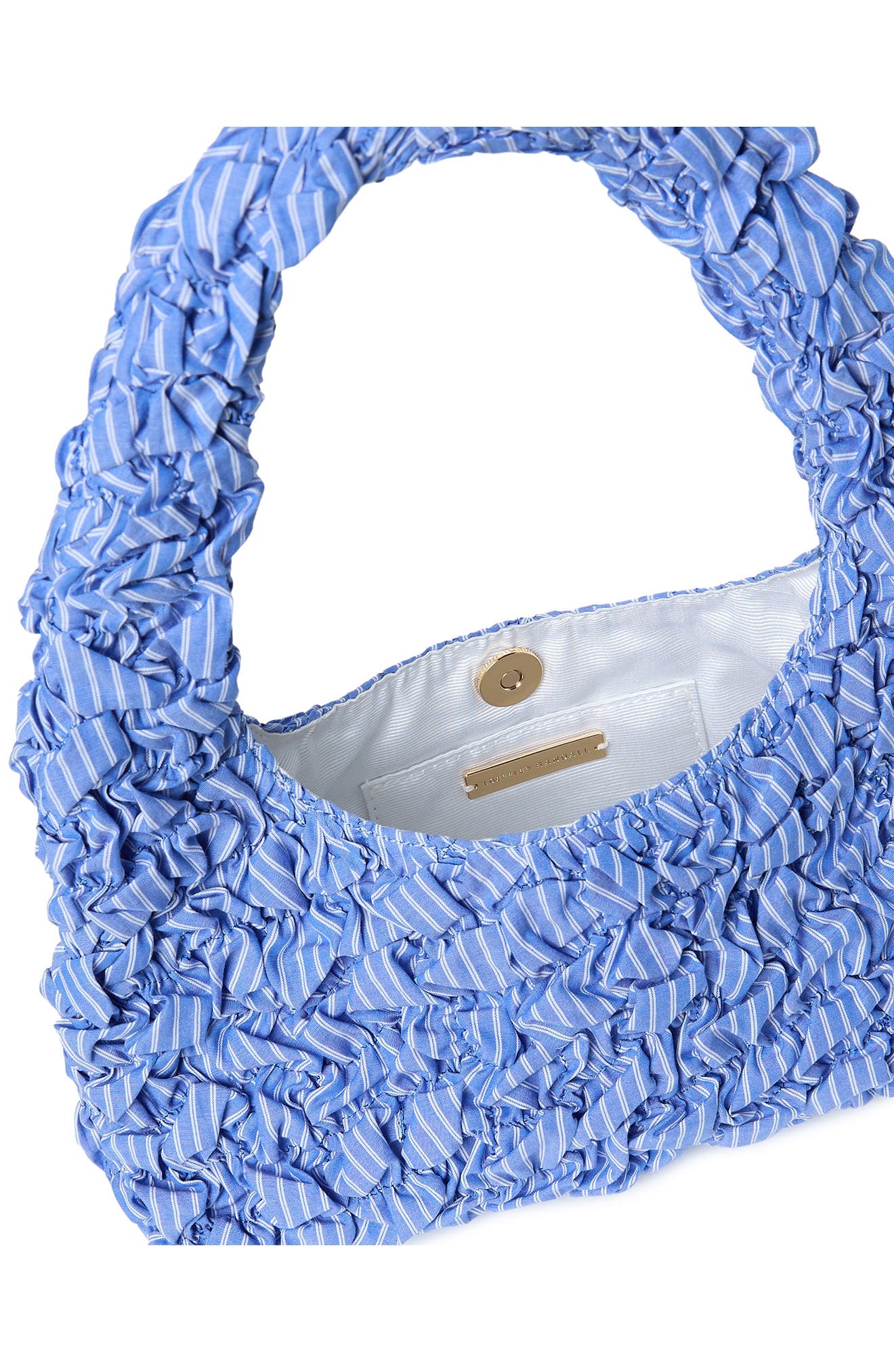 Smocked Mini Shoulder Bag, Alternate, color, BLUE STRIPE